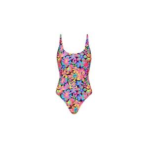 Bright Floral Scoop-Back One-Piece Swimsuit - Multicolor